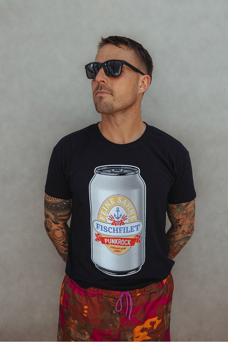 T-Shirt Bierdose Schwarz