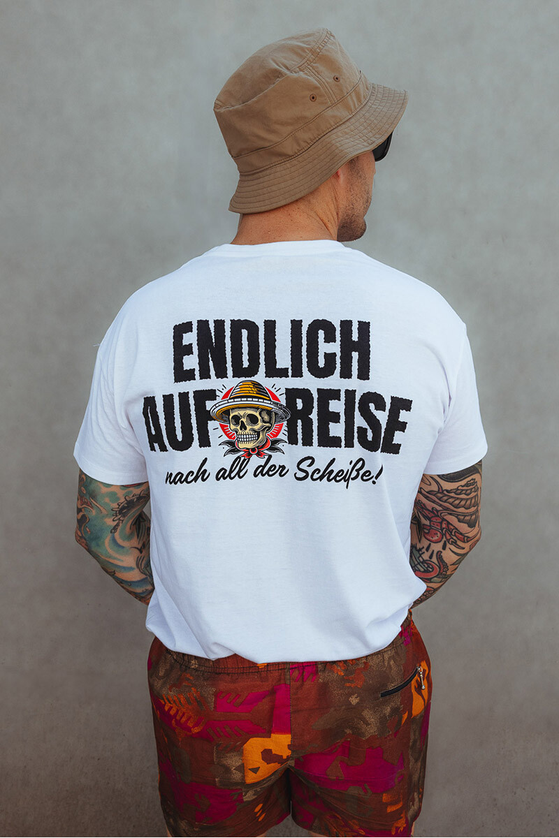 T-Shirt Endlich auf Reise Weiß