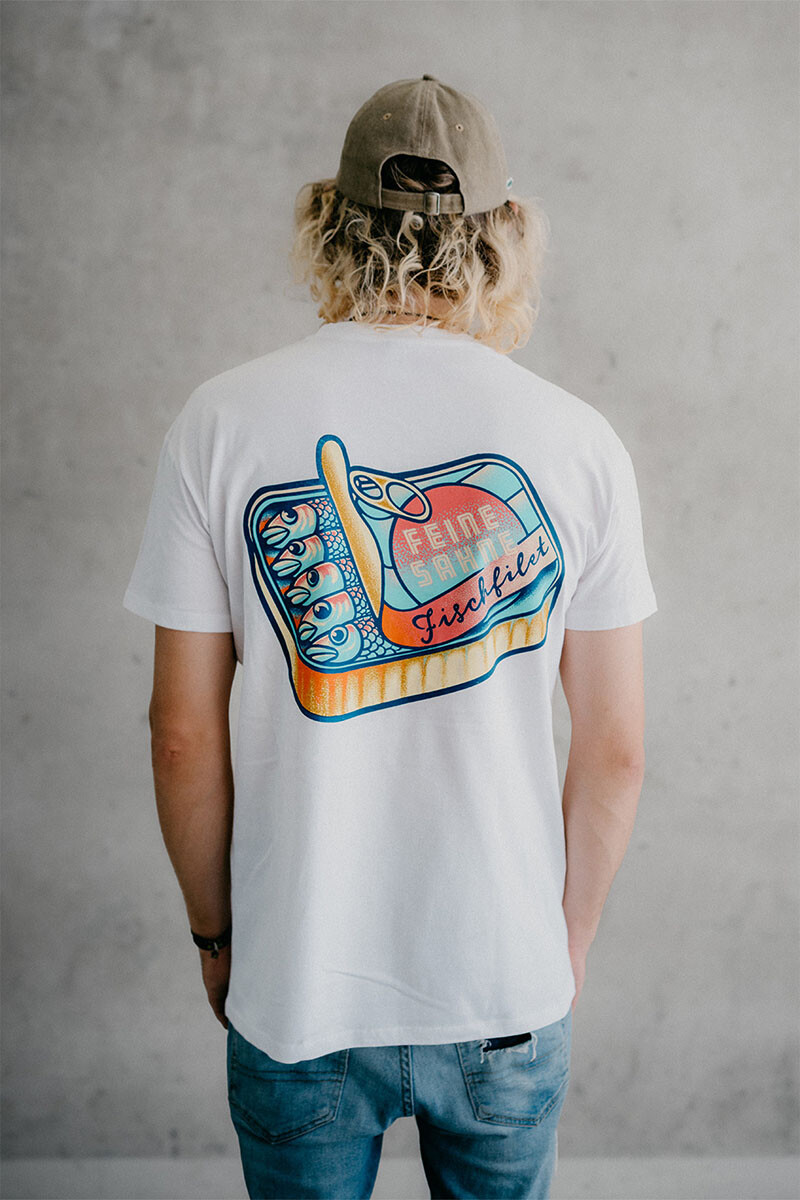 T-Shirt Fischbüchse Weiß