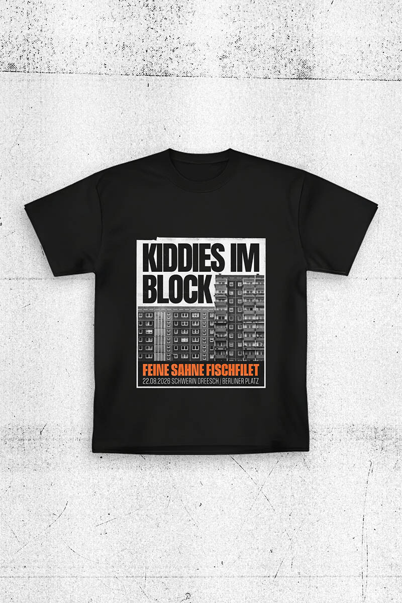 T-Shirt Kiddies im Block Schwarz