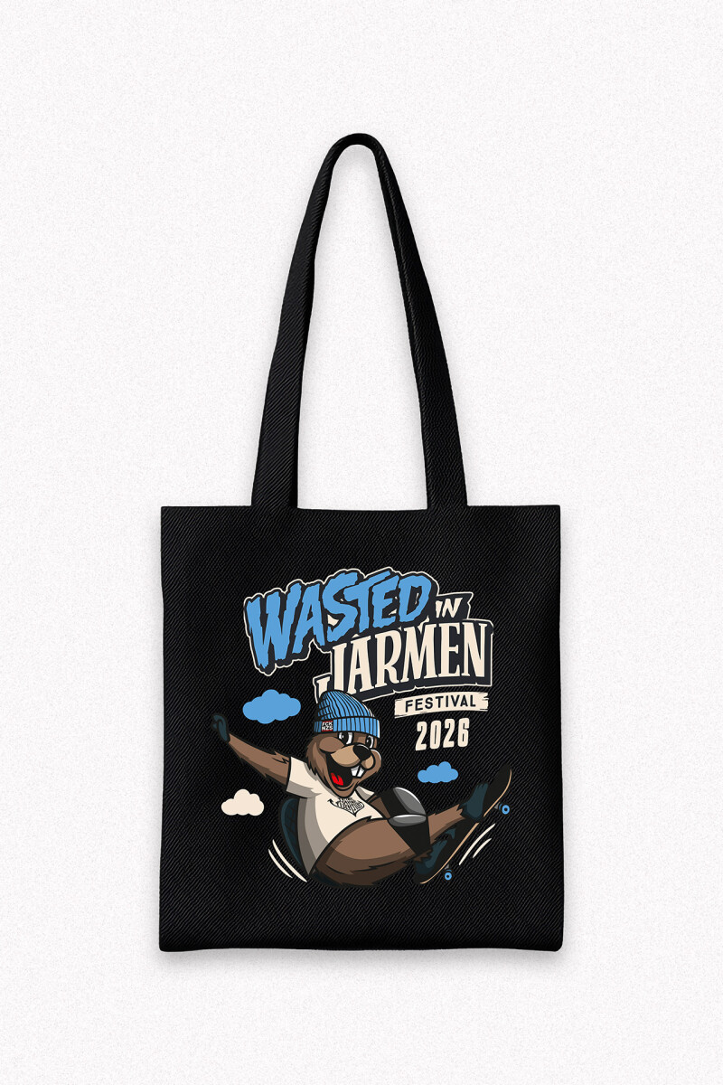 Jutebeutel Wasted in Jarmen 2026 Schwarz