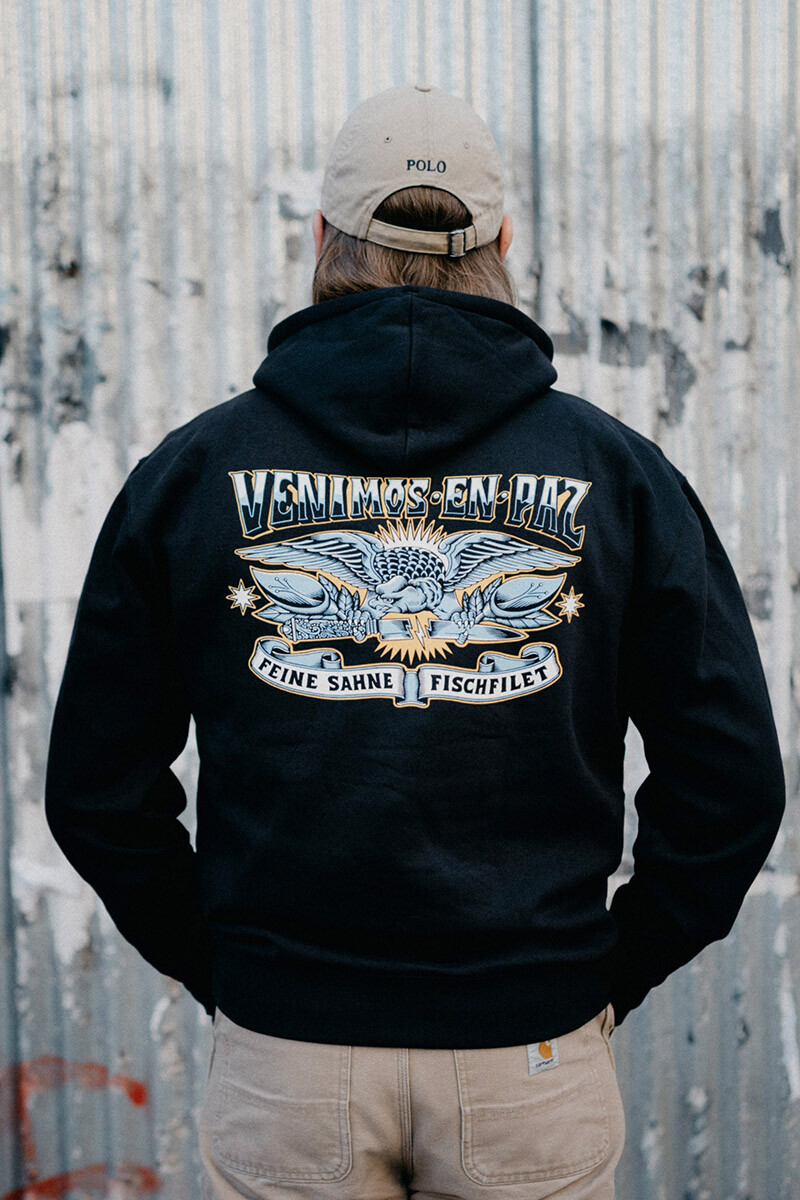 Hoodie Venimos en paz Schwarz