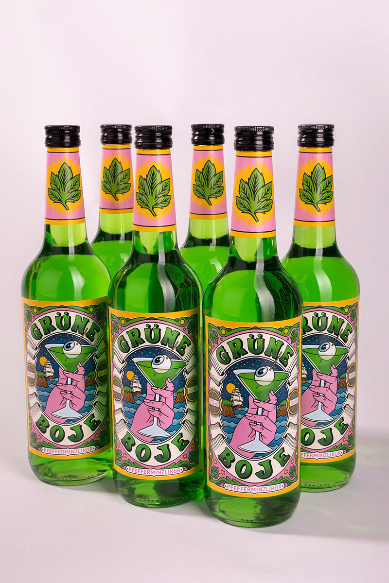 Grüne Boje Pfefferminzlikör (6 Flaschen)