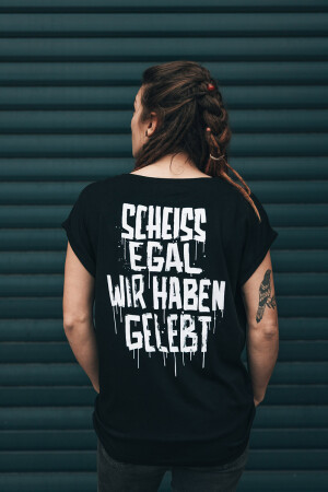 Ladies T-Shirt Scheissegal Schwarz