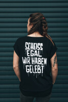 T-Shirt Scheissegal Schwarz Tailliert