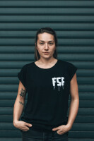 T-Shirt Scheissegal Schwarz Tailliert