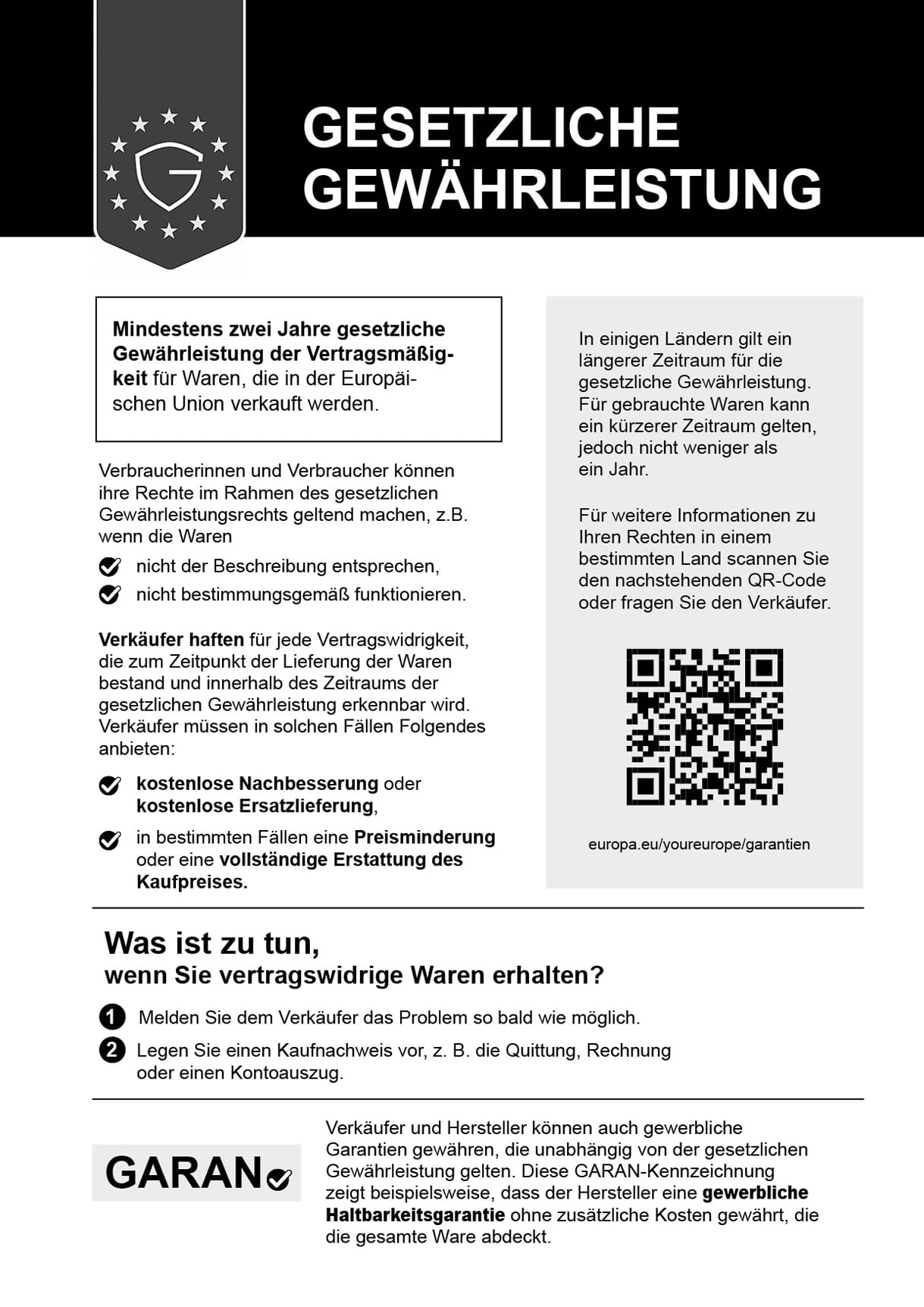 Gesetzliche Gewährleistung